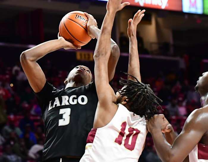 Cam Ward, one of the nation's top juniors, has Largo two wins away from the Maryland Class 2A boys basketball state championship. The Lions take on C. Milton Wright in the semifinals Tuesday. (photo - Ron Bailey/DMV Elite)